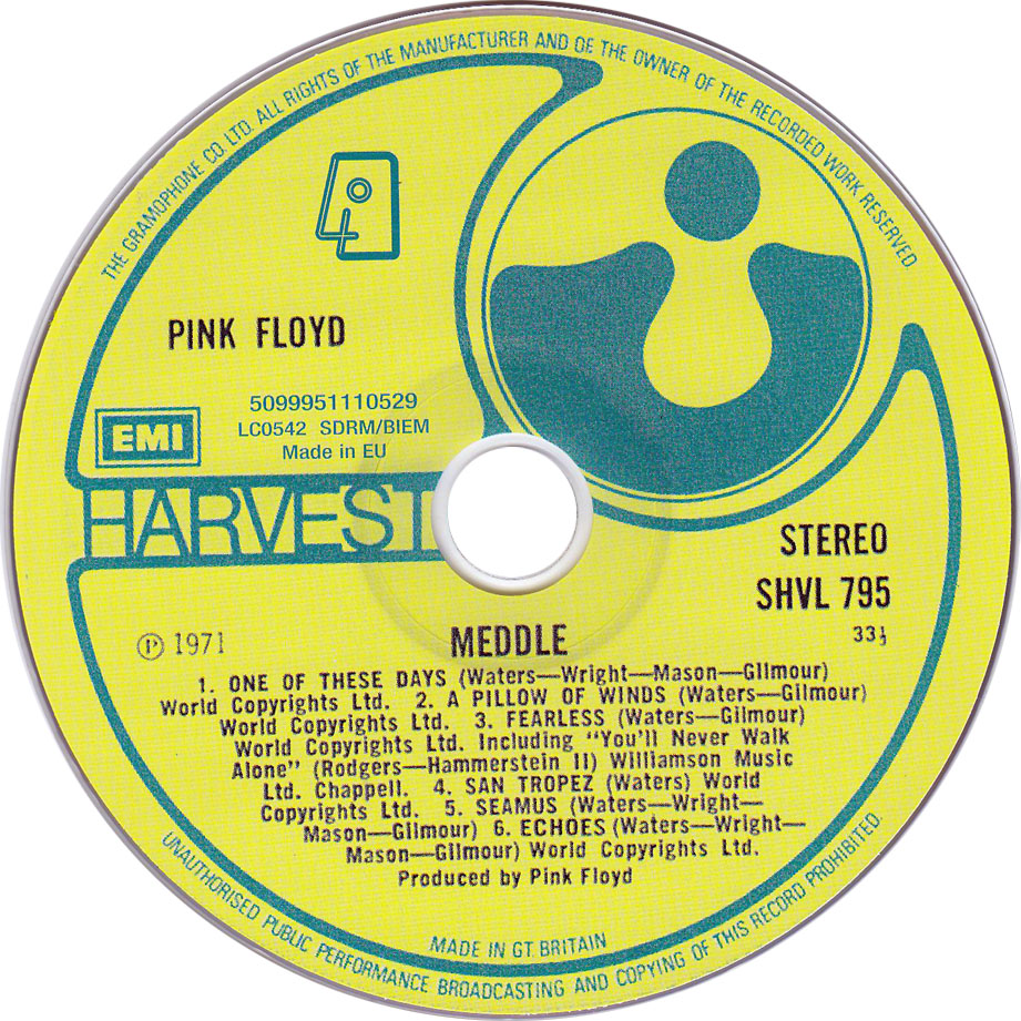 Cartula Cd de Pink Floyd - Meddle