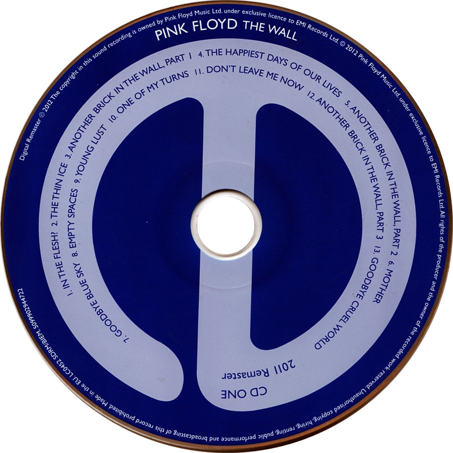 Cartula Cd1 de Pink Floyd - The Wall (Experience Edition)