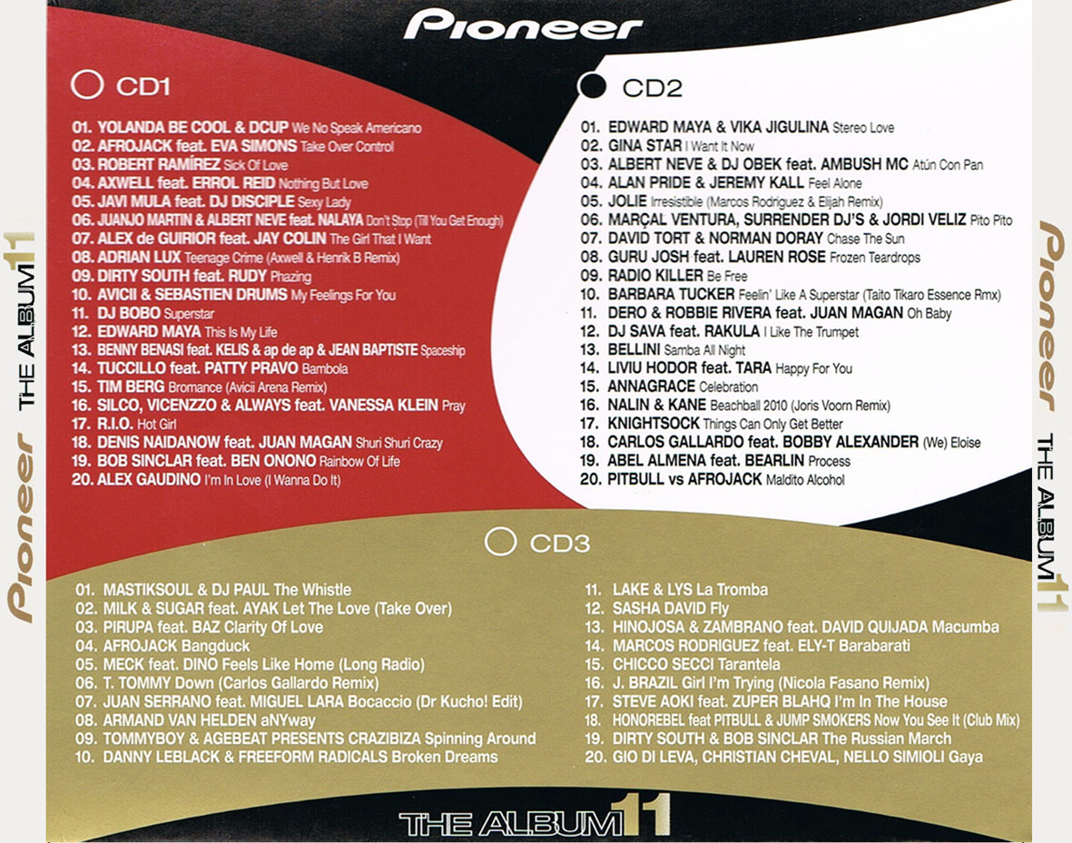 Cartula Trasera de Pioneer The Album Volumen 11