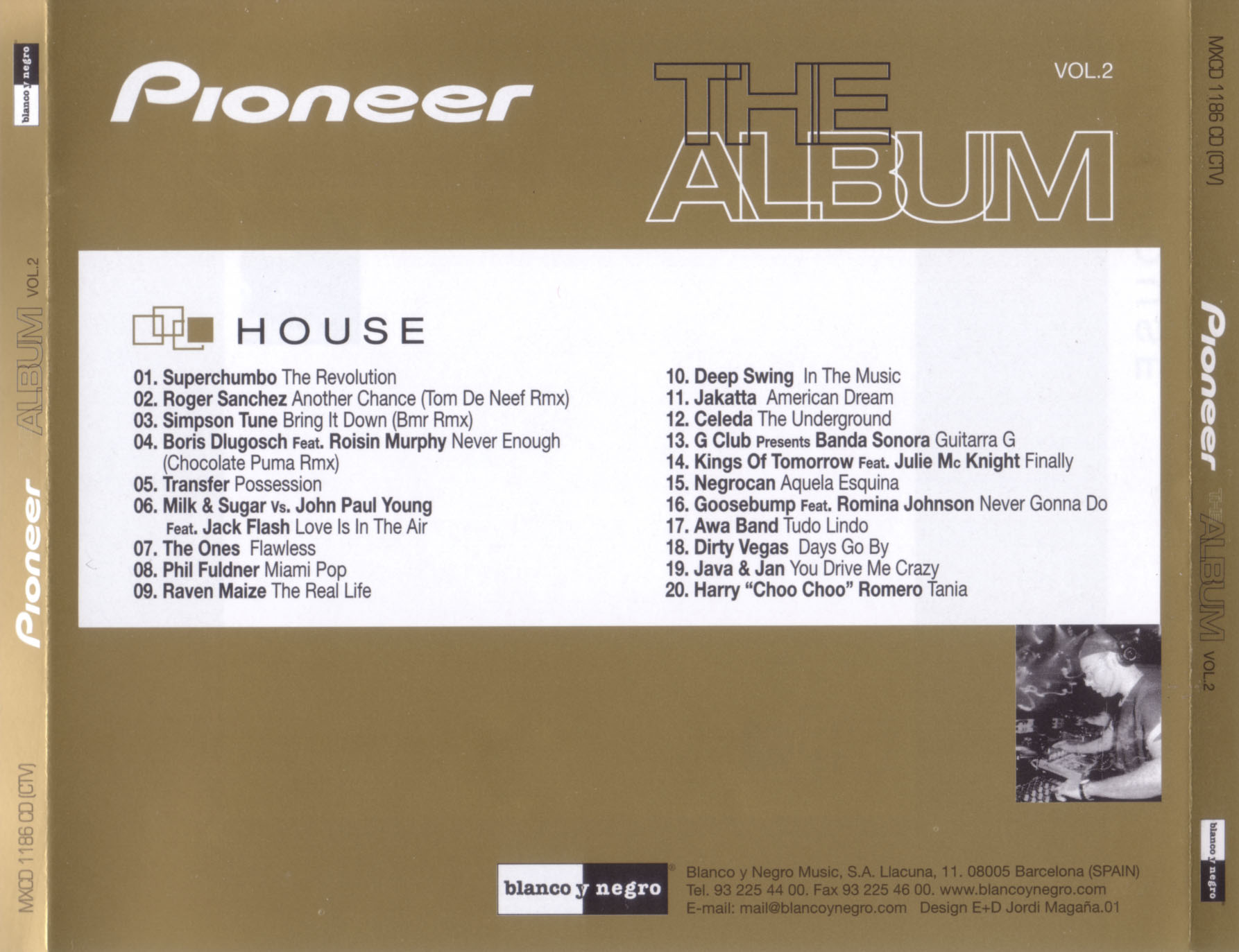 Cartula Trasera de Pioneer The Album Volumen 2 House