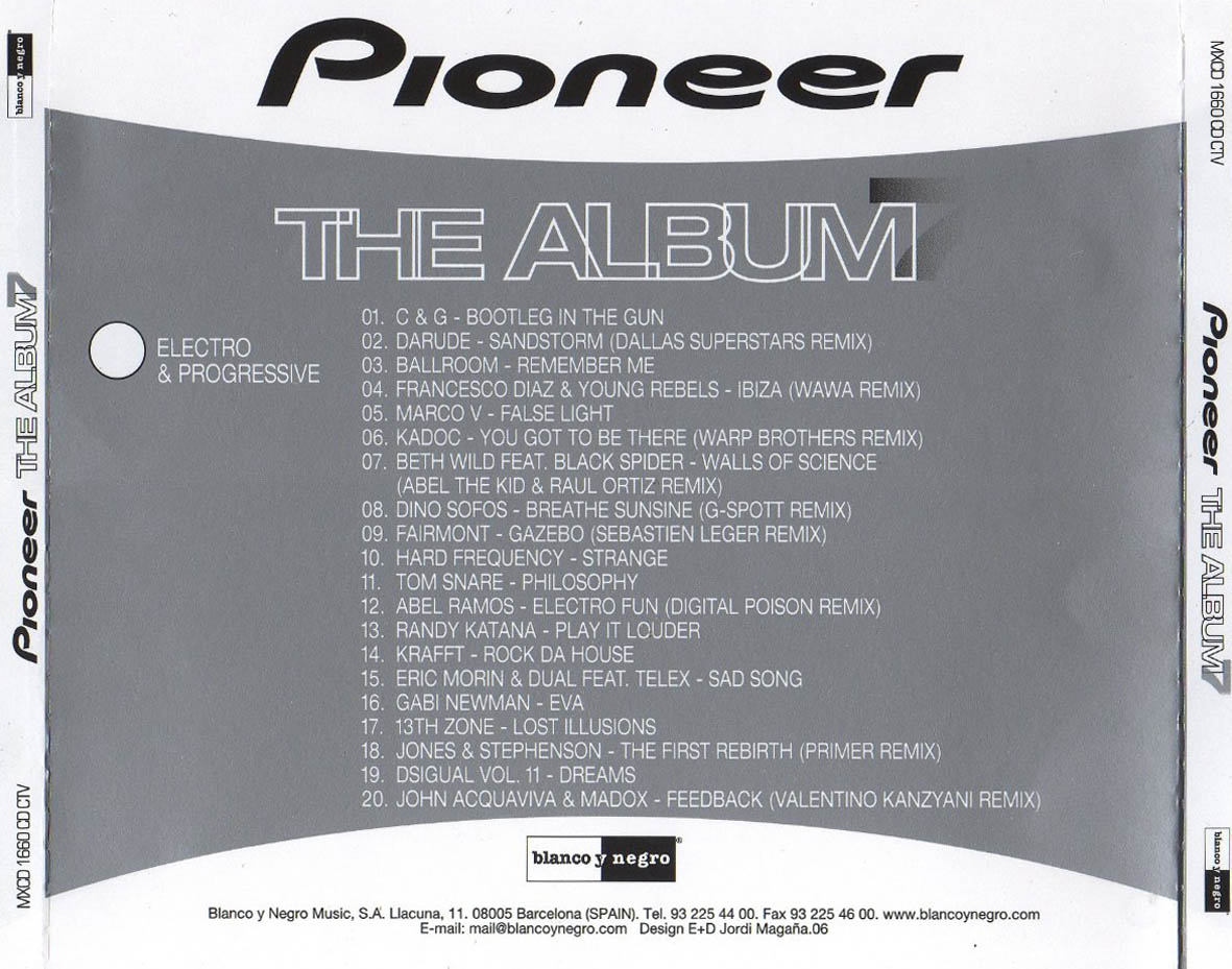 Cartula Trasera de Pioneer The Album Volumen 7 Electro & Progressive