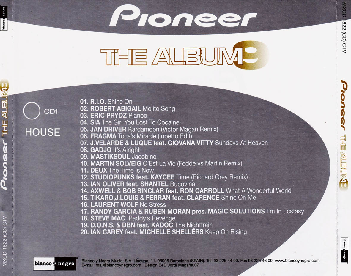 Cartula Trasera de Pioneer The Album Volumen 9 House