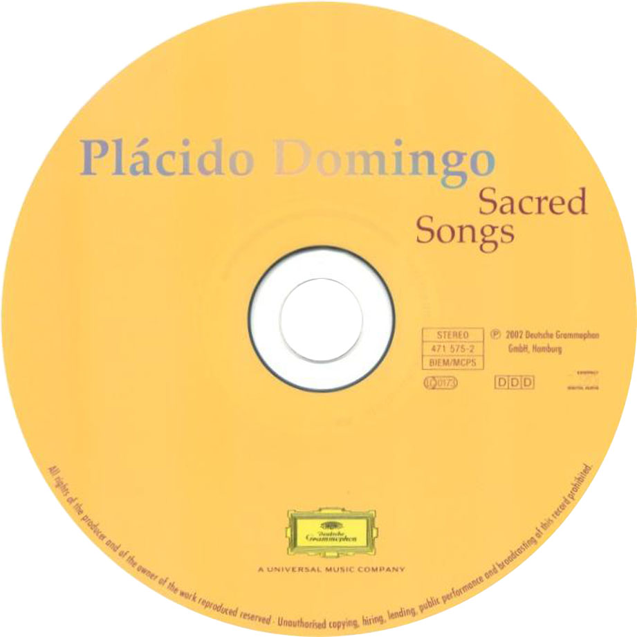 Cartula Cd de Placido Domingo - Sacred Songs