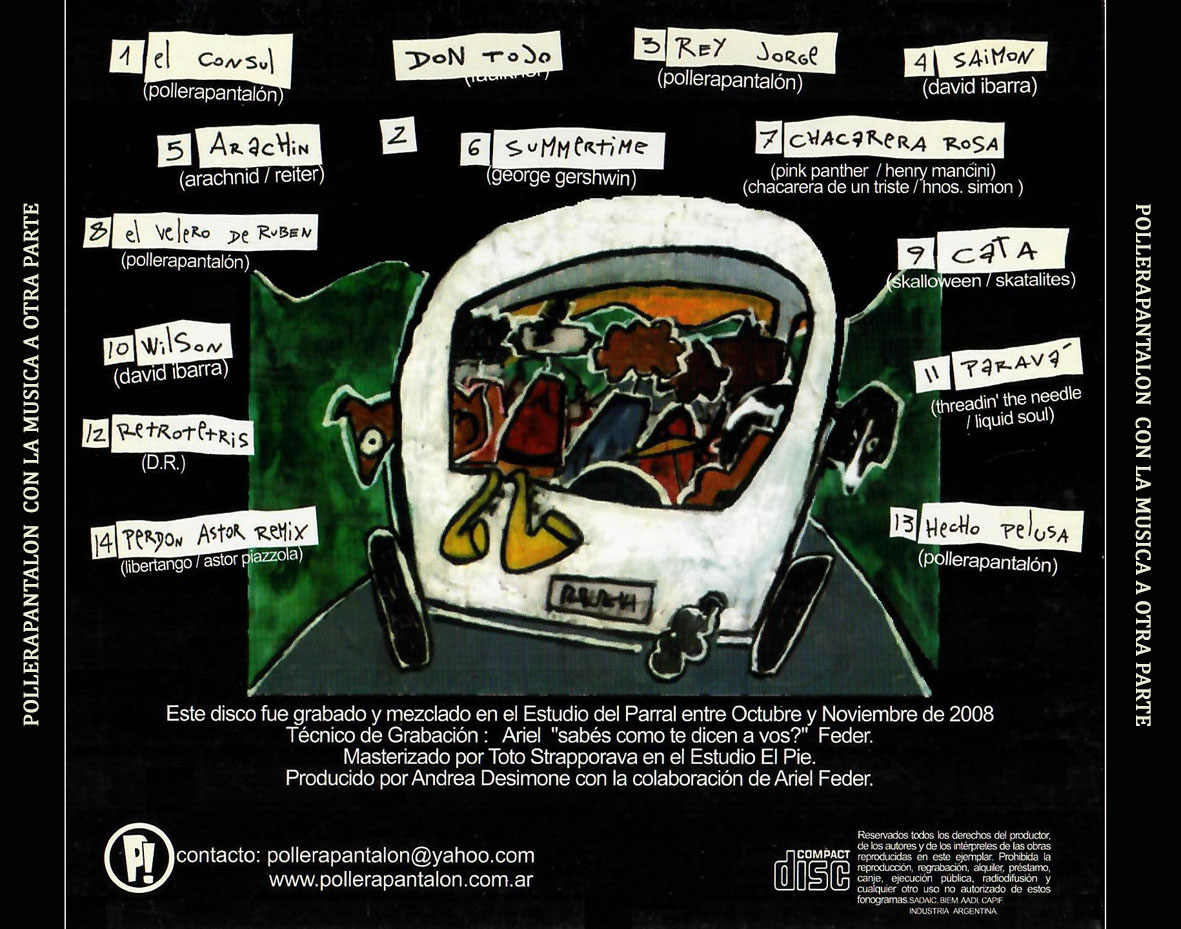 Cartula Trasera de Pollerapantalon - Con La Musica A Otra Parte