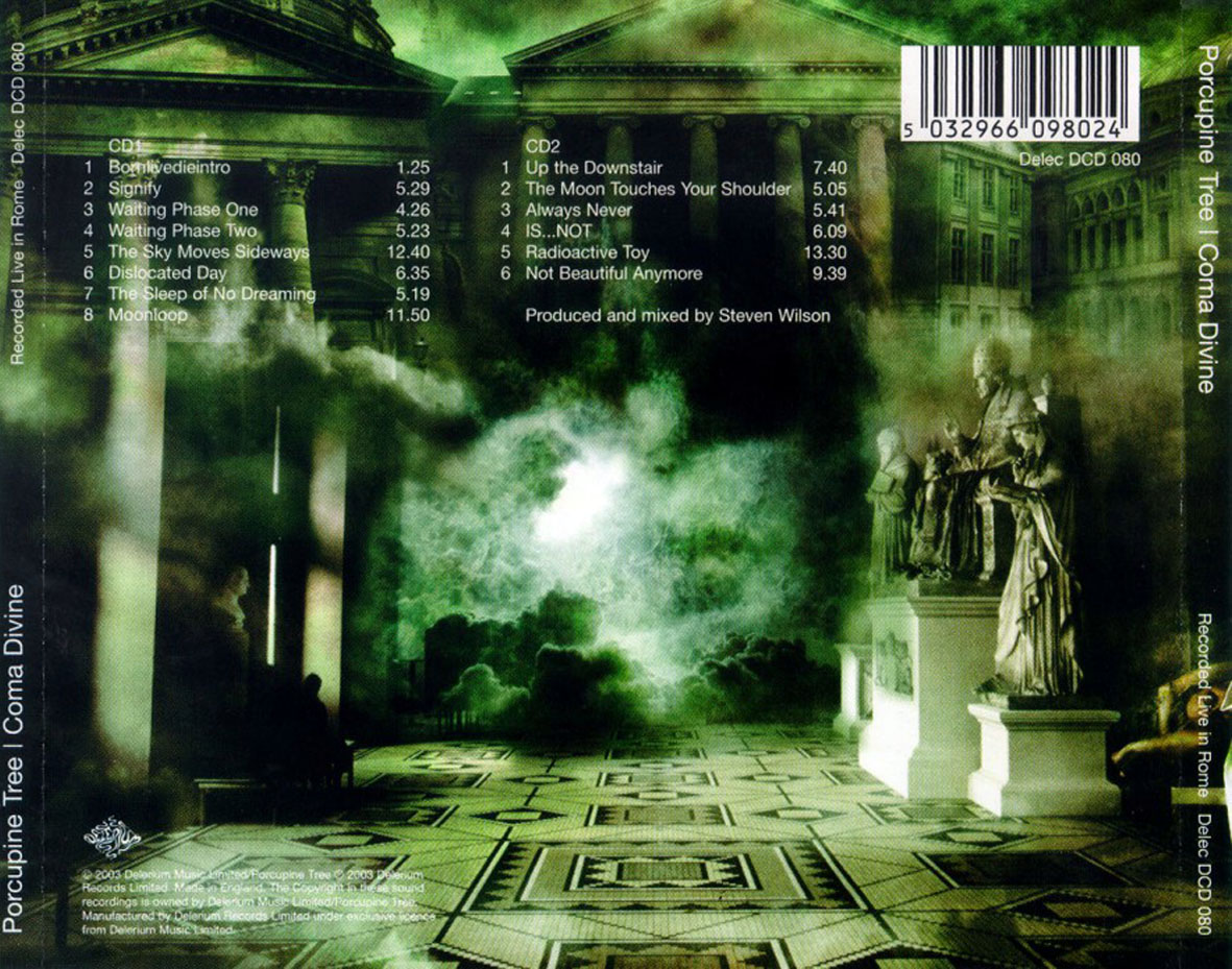 Cartula Trasera de Porcupine Tree - Coma Divine (2003)