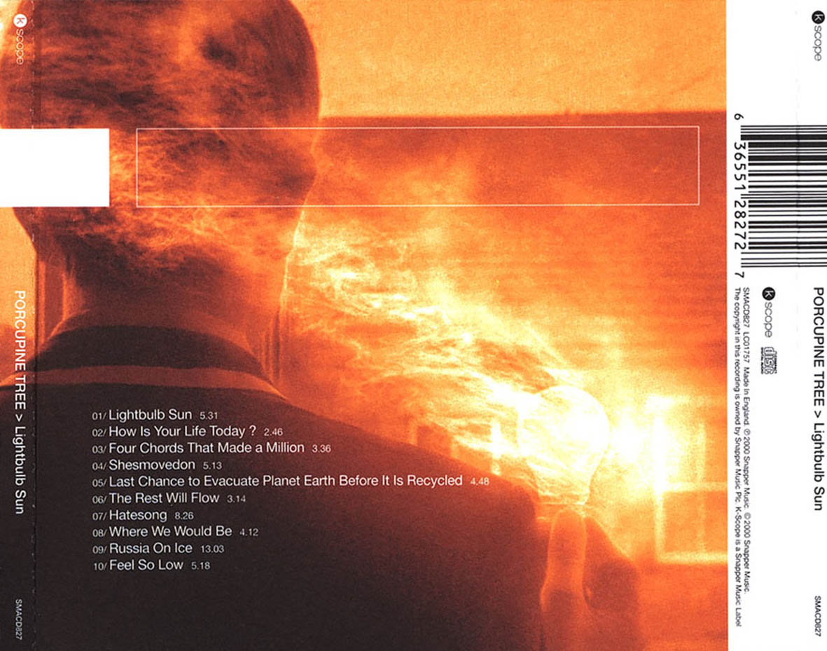 Cartula Trasera de Porcupine Tree - Lightbulb Sun