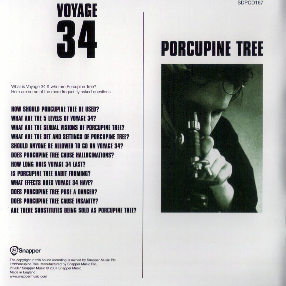 Cartula Interior Frontal de Porcupine Tree - Voyage 34