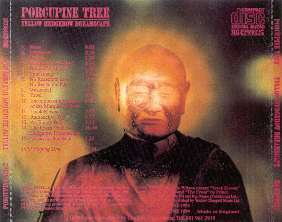 Cartula Trasera de Porcupine Tree - Yellow Hedgerow Dreamscape