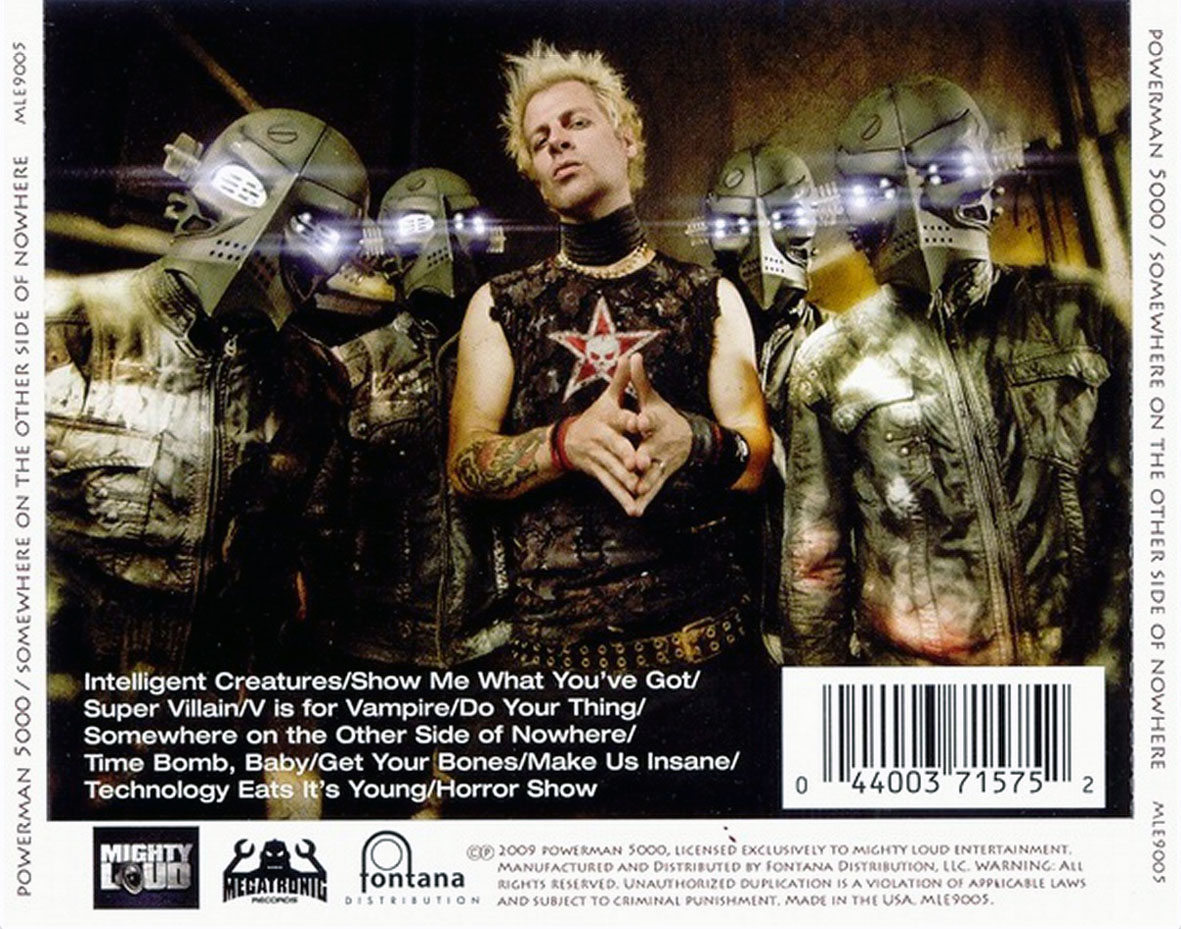 Cartula Trasera de Powerman 5000 - Somewhere On The Other Side Of Nowhere