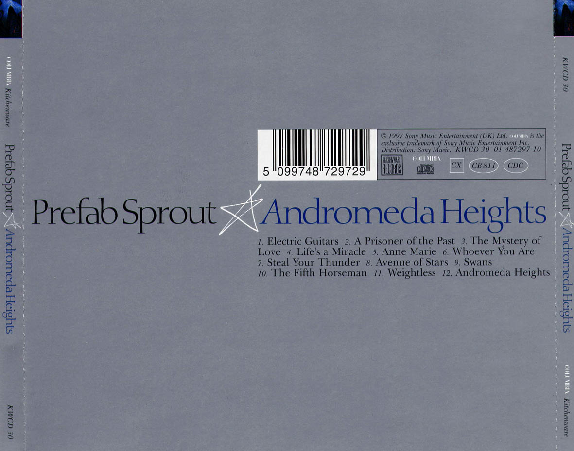 Cartula Trasera de Prefab Sprout - Andromeda Heights