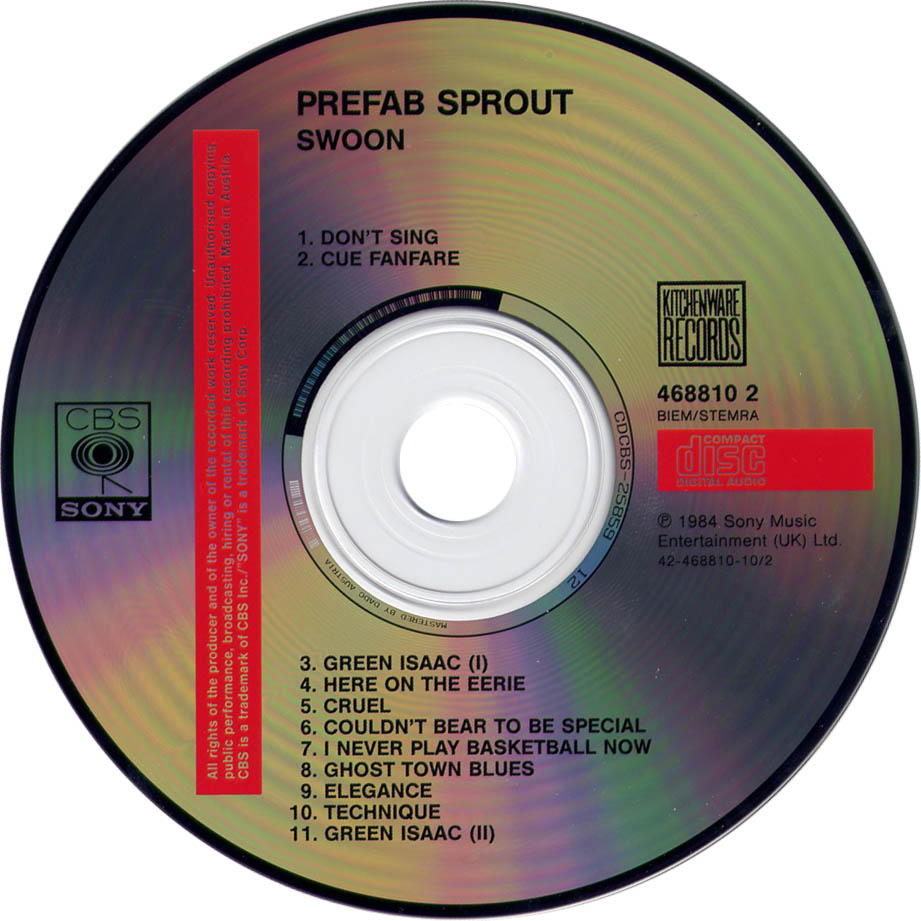 Cartula Cd de Prefab Sprout - Swoon
