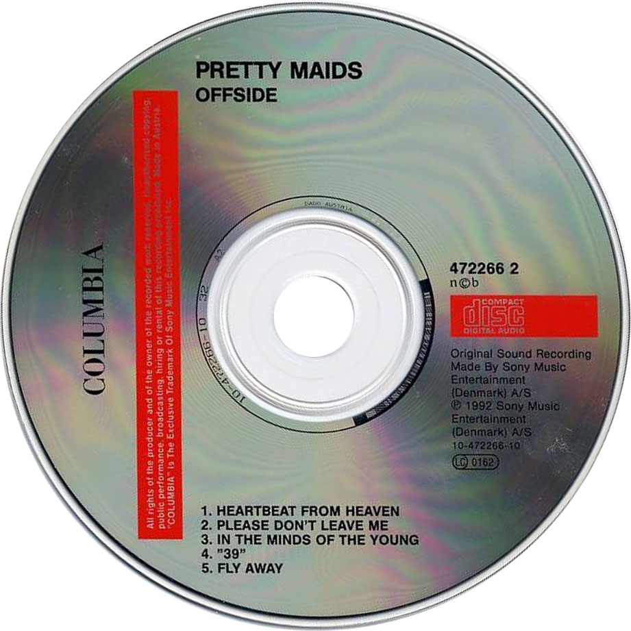 Cartula Cd de Pretty Maids - Offside (Ep)