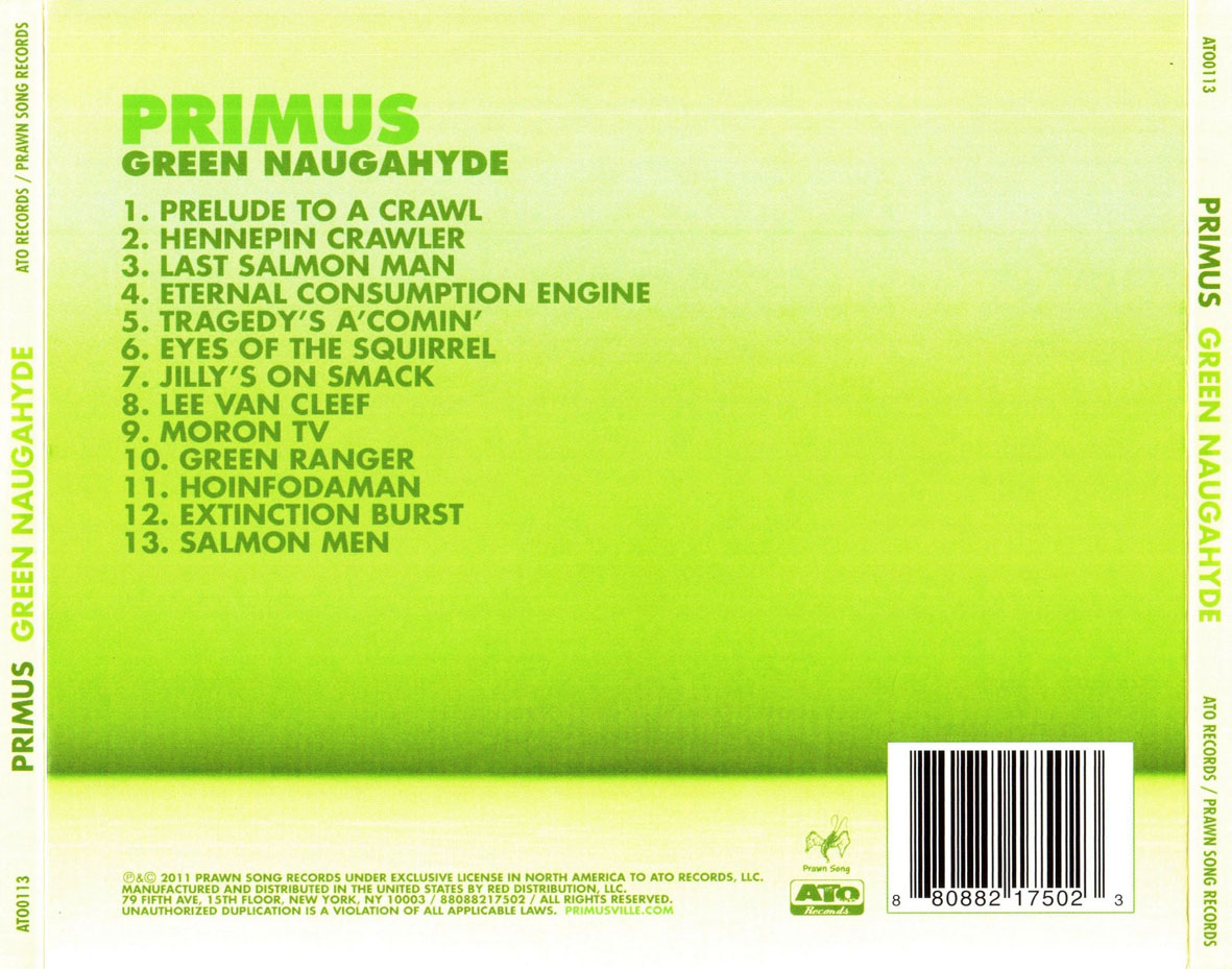 Cartula Trasera de Primus - Green Naugahyde
