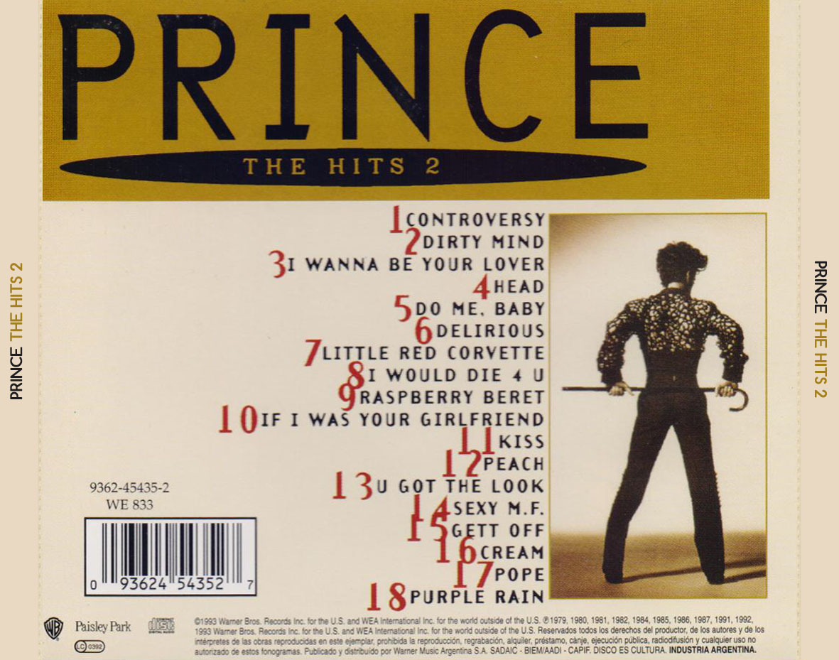 Cartula Trasera de Prince - The Hits 2