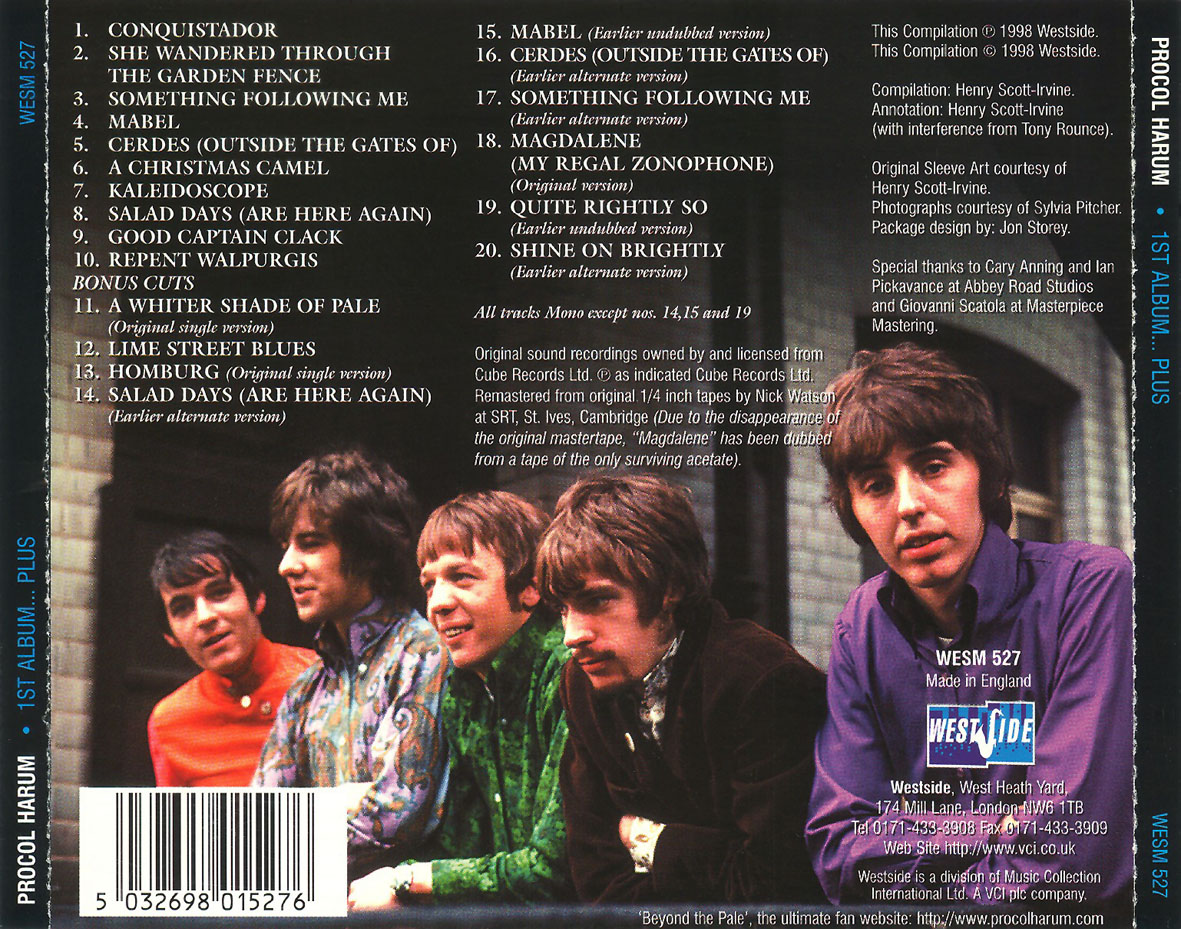 Cartula Trasera de Procol Harum - 1st Album... Plus