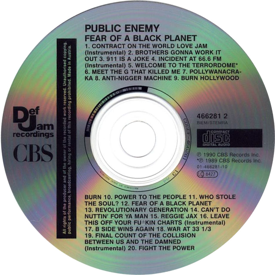 Cartula Cd de Public Enemy - Fear Of A Black Planet