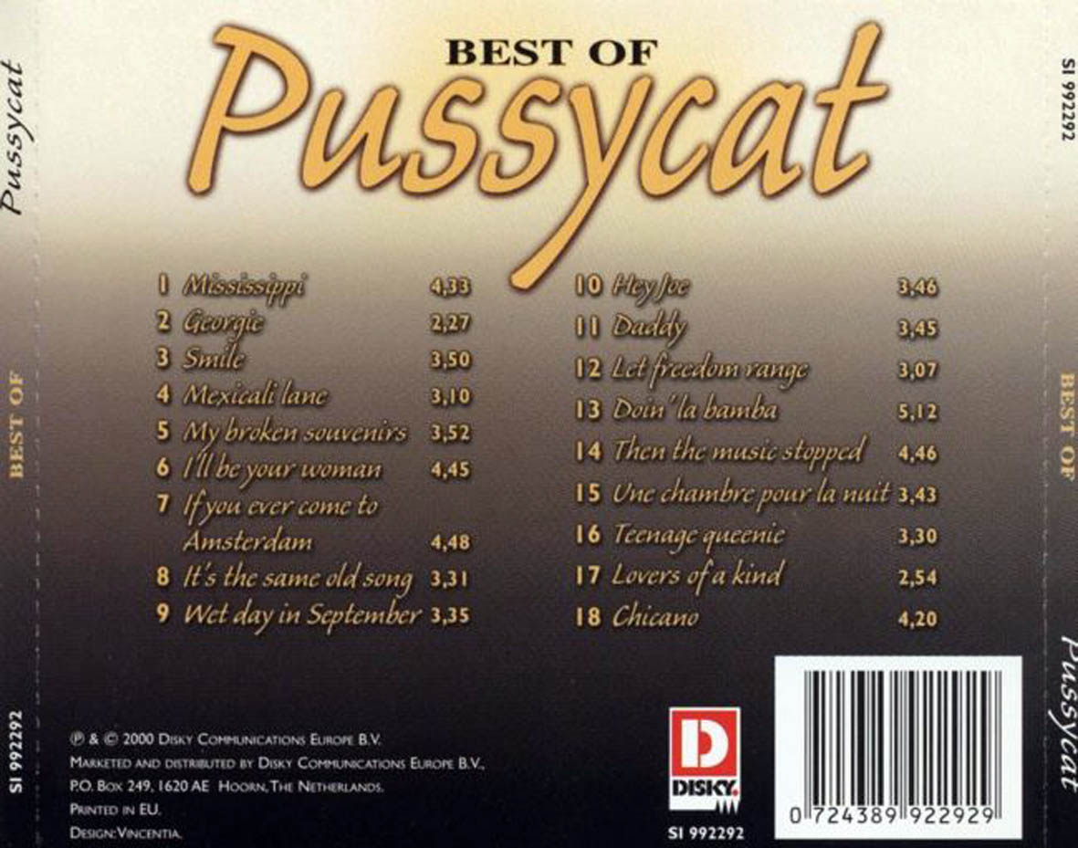 Cartula Trasera de Pussycat - Best Of Pussycat