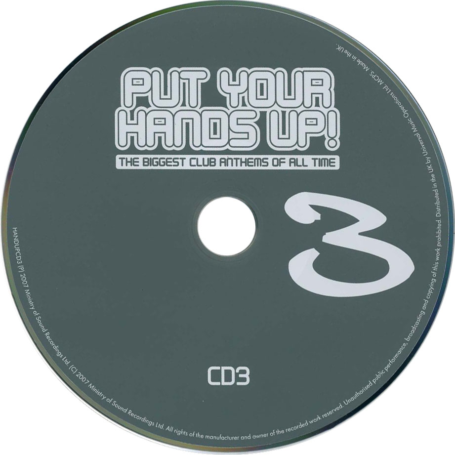 Cartula Cd3 de Put Your Hands Up! 3 The Biggest Club Anthems Of All Time