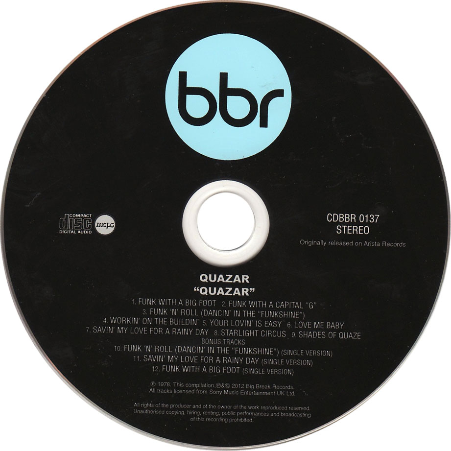 Cartula Cd de Quazar - Quazar