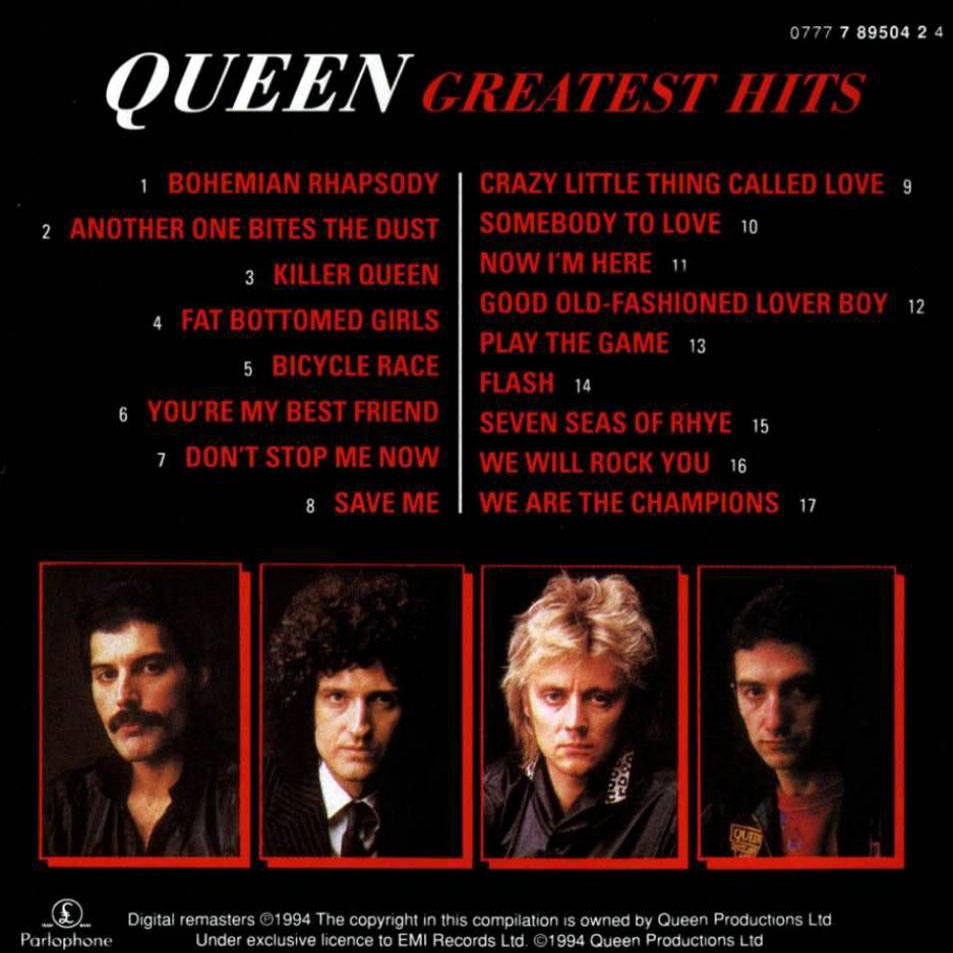 Cartula Interior Frontal de Queen - Greatest Hits