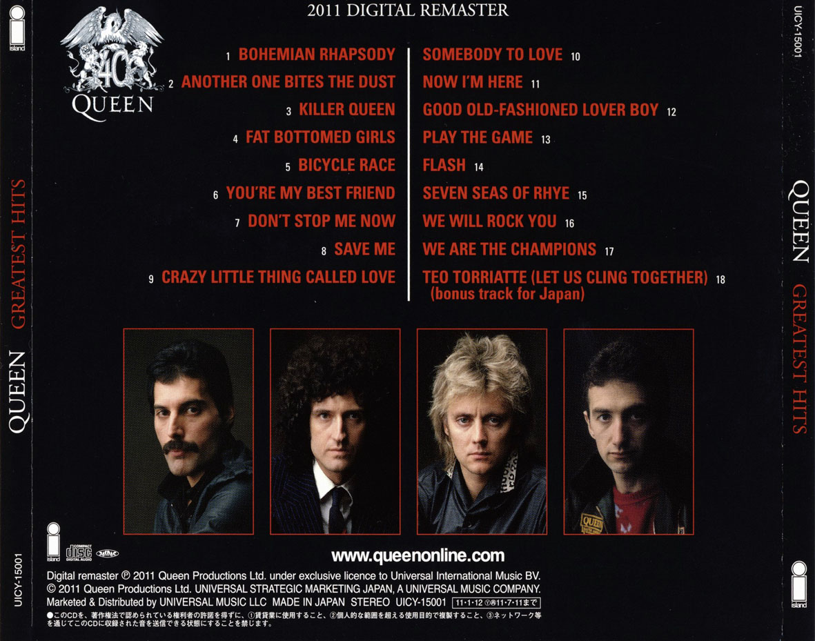 Cartula Trasera de Queen - Greatest Hits (Deluxe Edition)