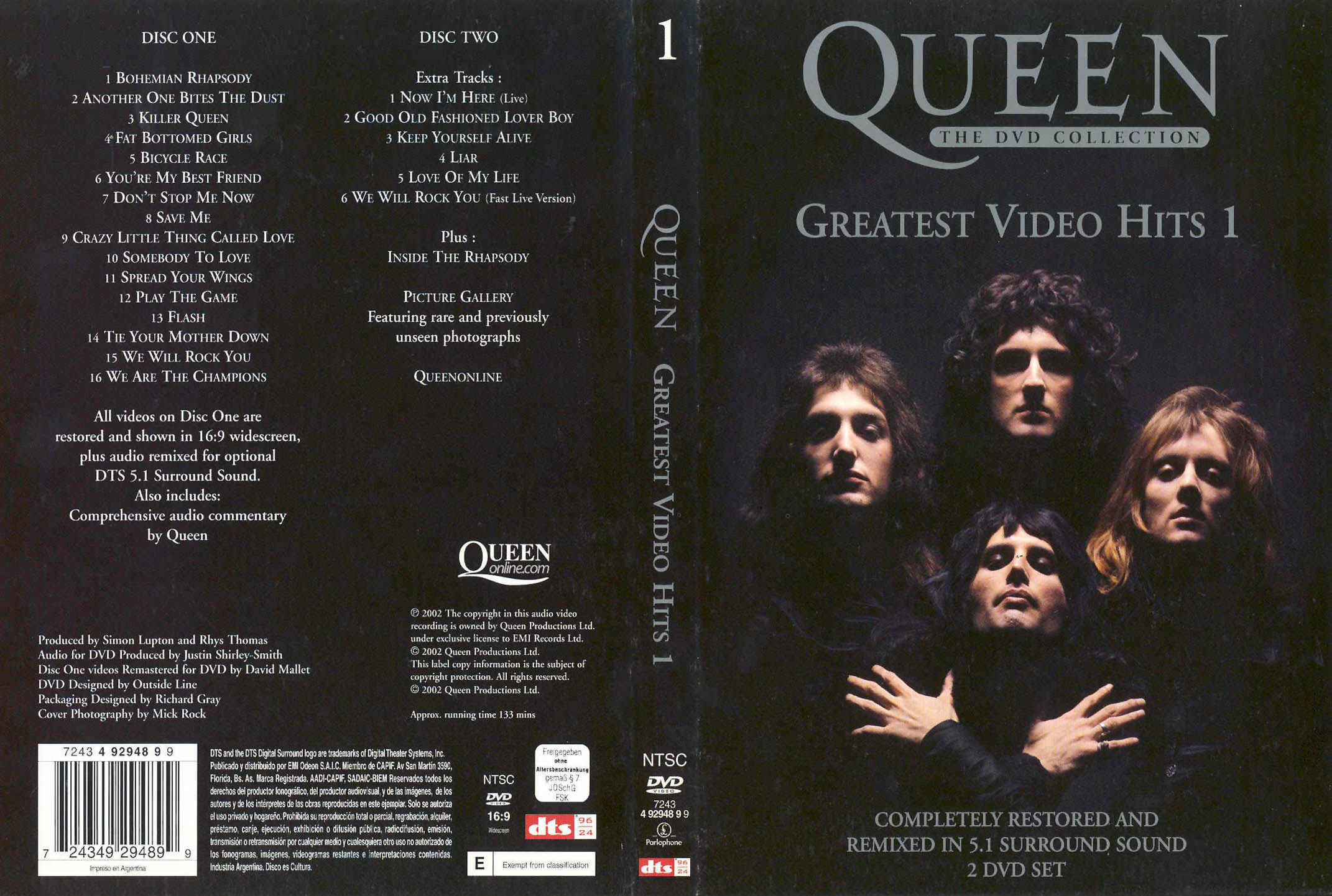Cartula Caratula de Queen - Greatest Video Hits 1 (Dvd)