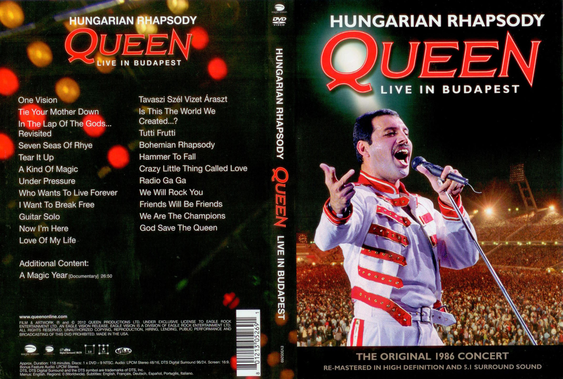 Cartula Caratula de Queen - Hungarian Rhapsody: Queen Live In Budapest '86 (Dvd)