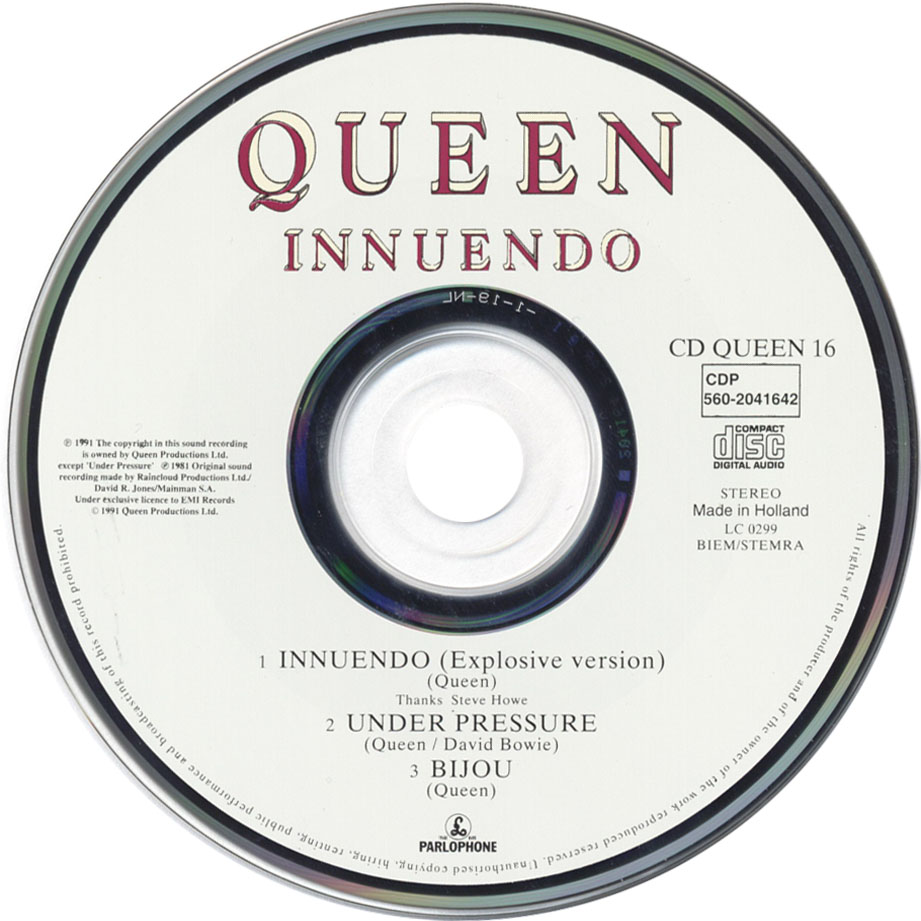Cartula Cd de Queen - Innuendo (Cd Single)