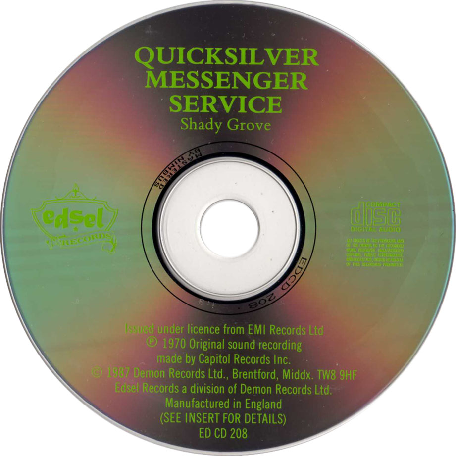 Cartula Cd de Quicksilver Messenger Service - Shady Grove