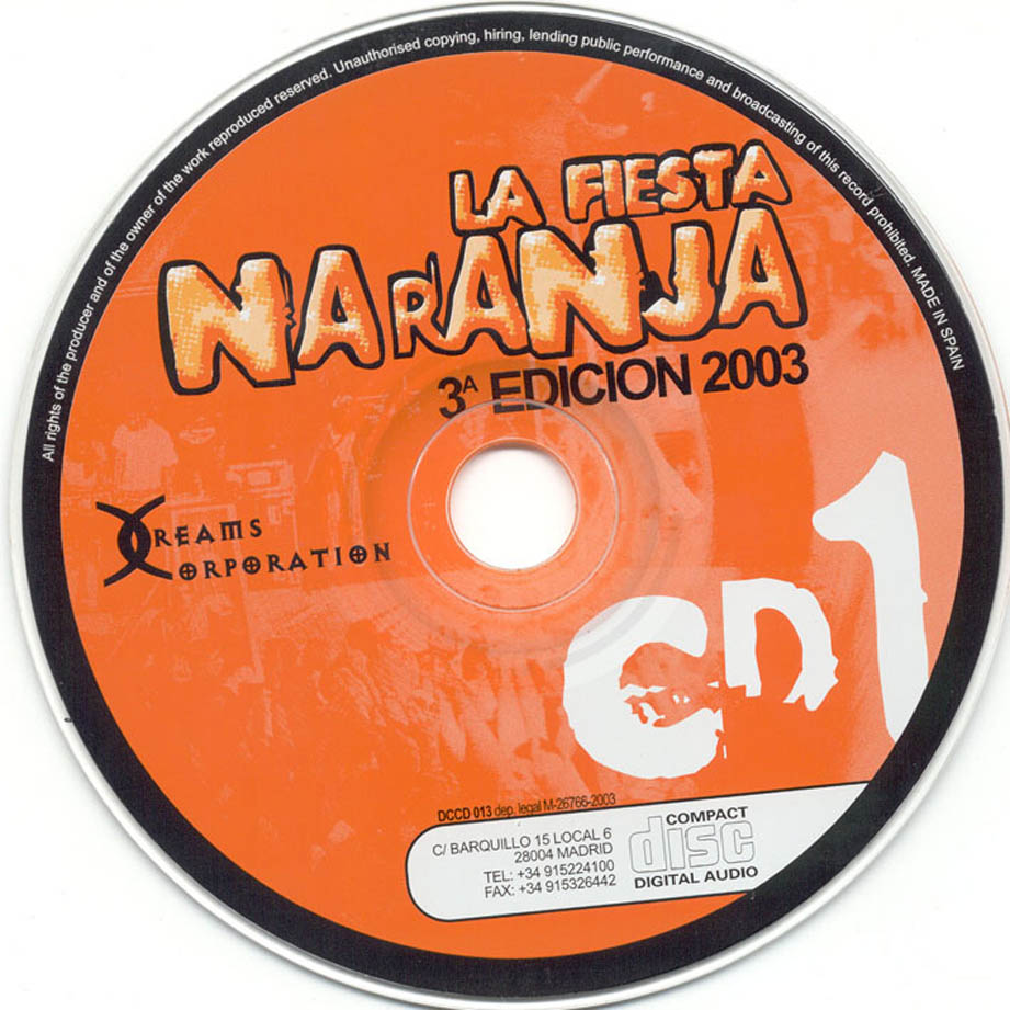 Cartula Cd1 de Radical La Fiesta Naranja 3a Edicion 2003