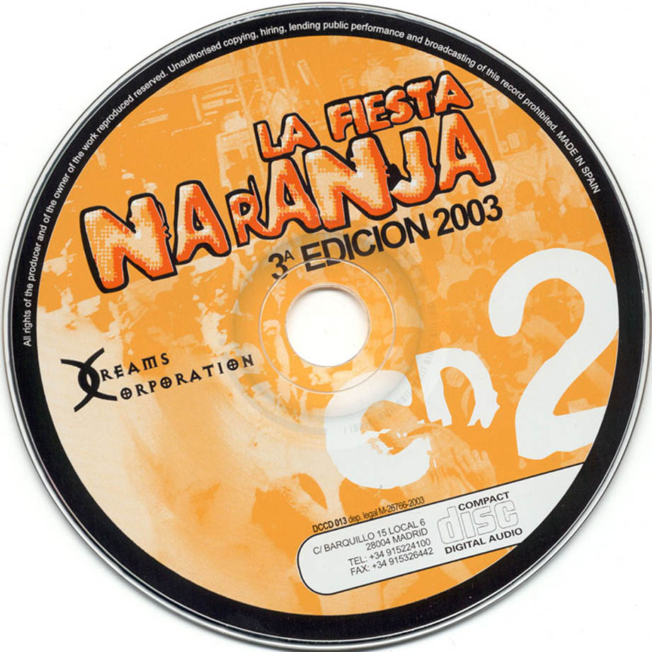 Cartula Cd2 de Radical La Fiesta Naranja 3a Edicion 2003