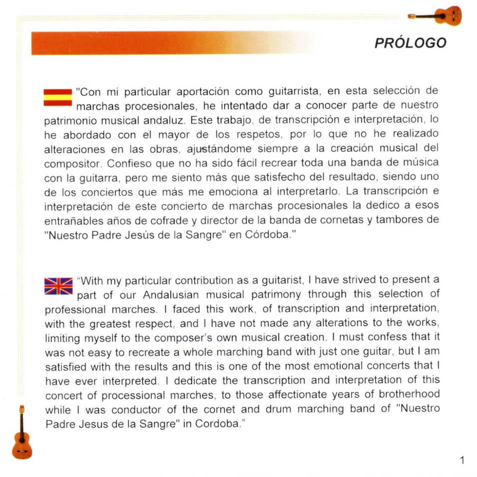 Cartula Interior Frontal de Rafael Moreno - Seis Cuerdas Para Una Pasion