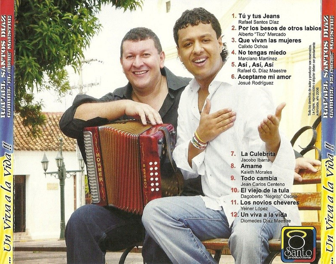 Cartula Trasera de Rafael Santos & Gabriel Chiche Maestre - Un Viva A La Vida
