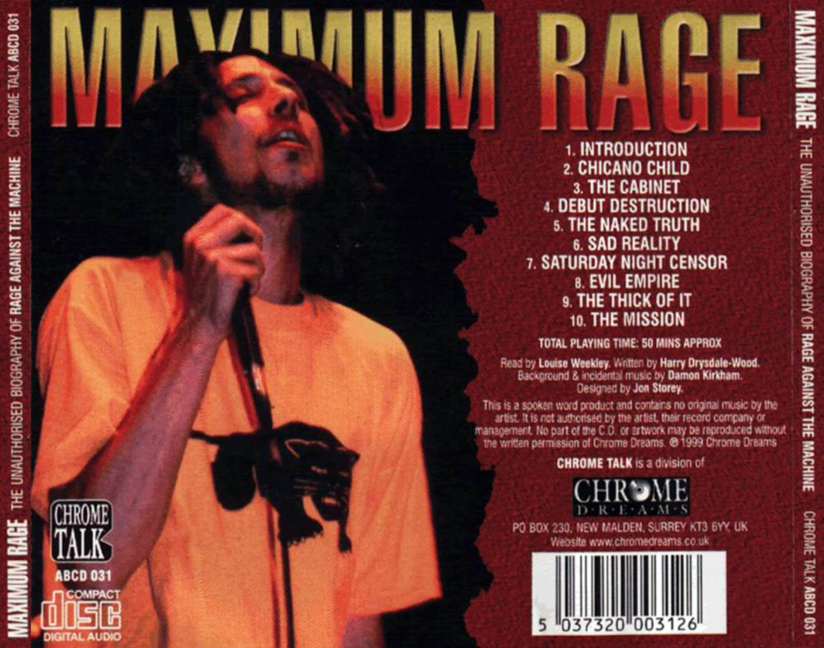 Cartula Trasera de Rage Against The Machine - Maximum Rage: The Unauthorised Biography Of Rage Against Of Machine