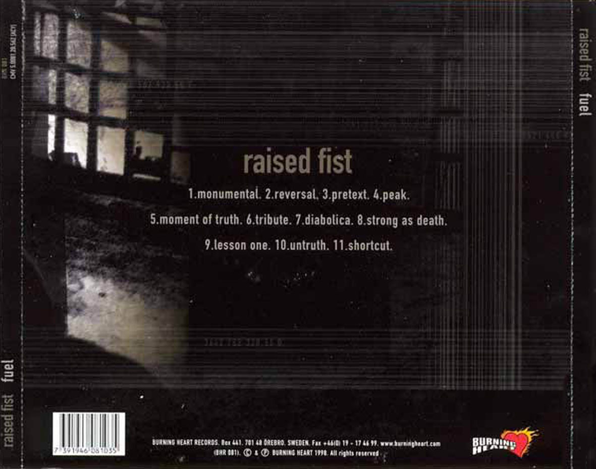 Cartula Trasera de Raised Fist - Fuel