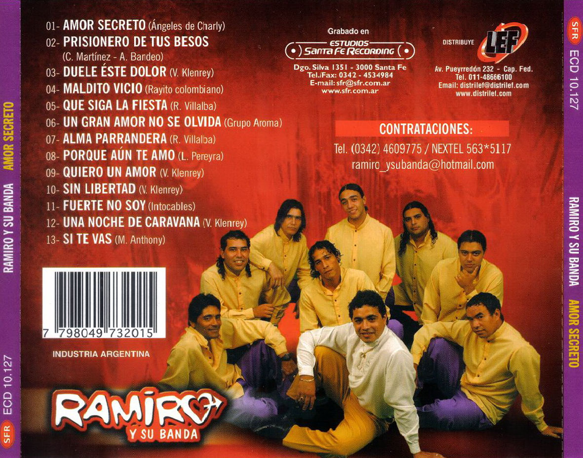 Cartula Trasera de Ramiro Y Su Banda - Amor Secreto