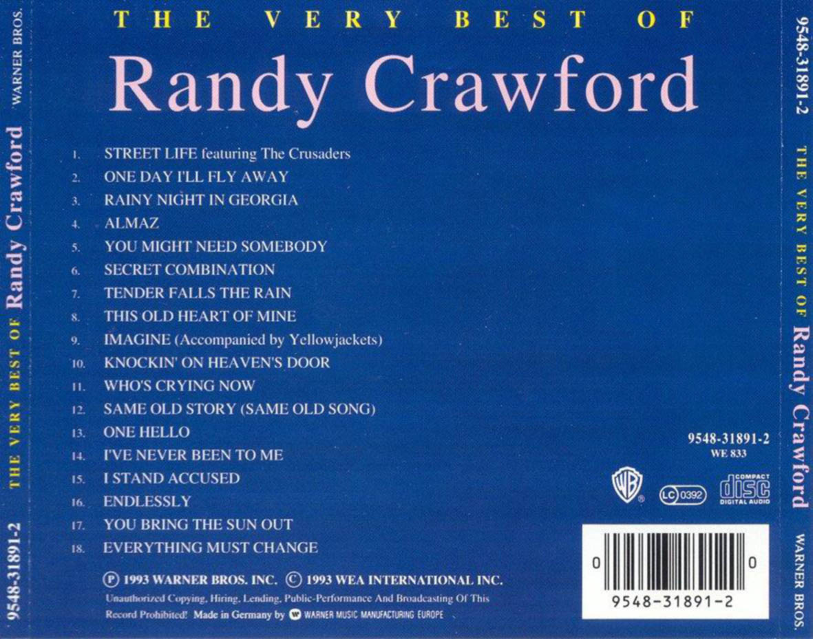 Cartula Trasera de Randy Crawford - The Very Best Of Randy Crawford