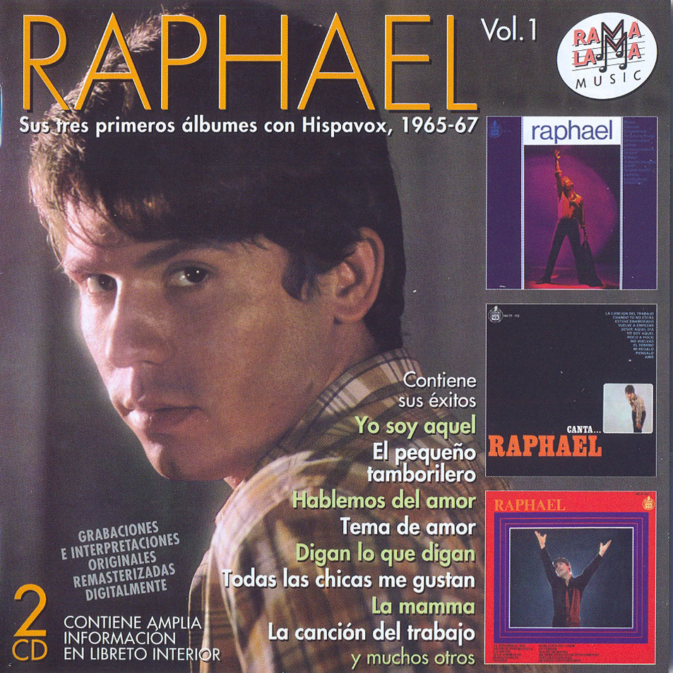 Cartula Frontal de Raphael - Sus Tres Primeros Discos Con Hispavox