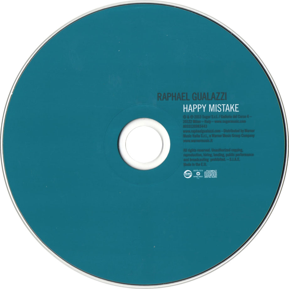 Cartula Cd de Raphael Gualazzi - Happy Mistake