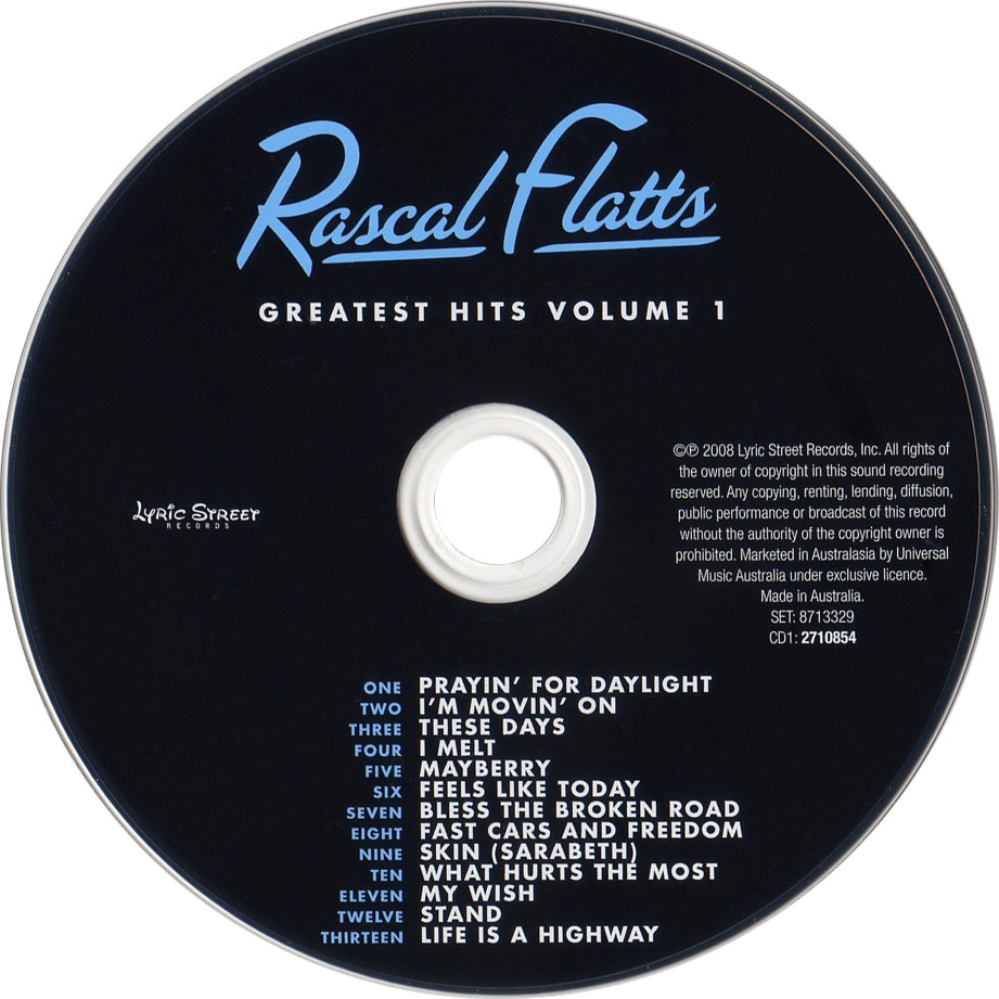 Cartula Cd1 de Rascal Flatts - Greatest Hits Volume 1