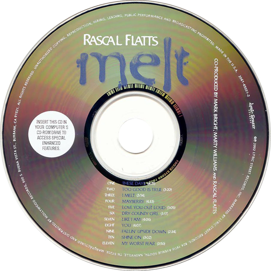 Car Tula Cd De Rascal Flatts Melt Portada