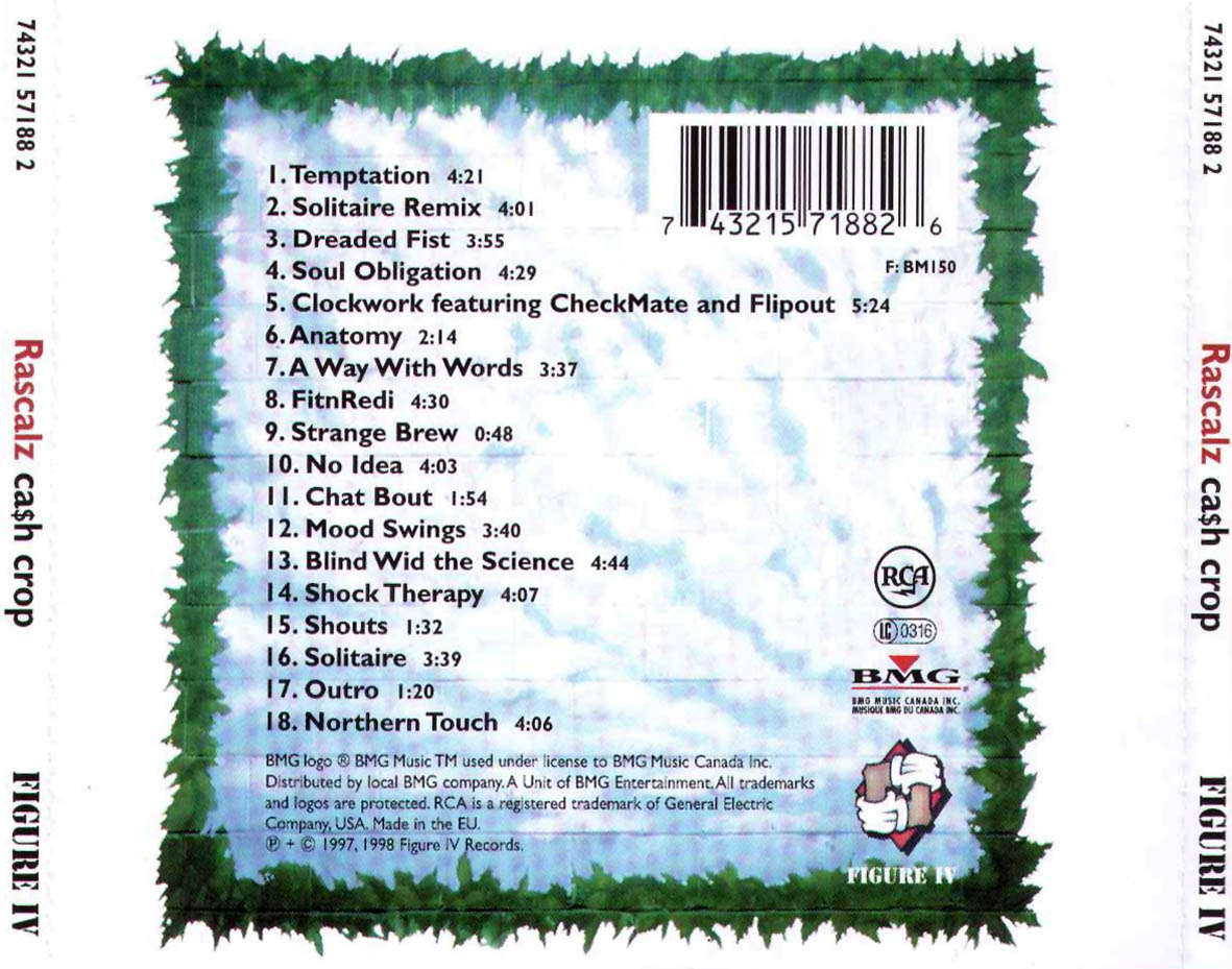 Cartula Trasera de Rascalz - Cash Crop