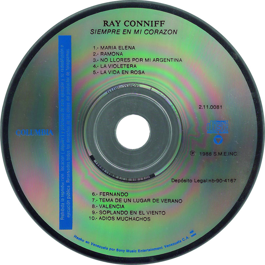 Cartula Cd de Ray Conniff - Always In My Heart