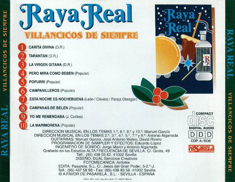 Cartula Trasera de Raya Real - Villancicos De Siempre