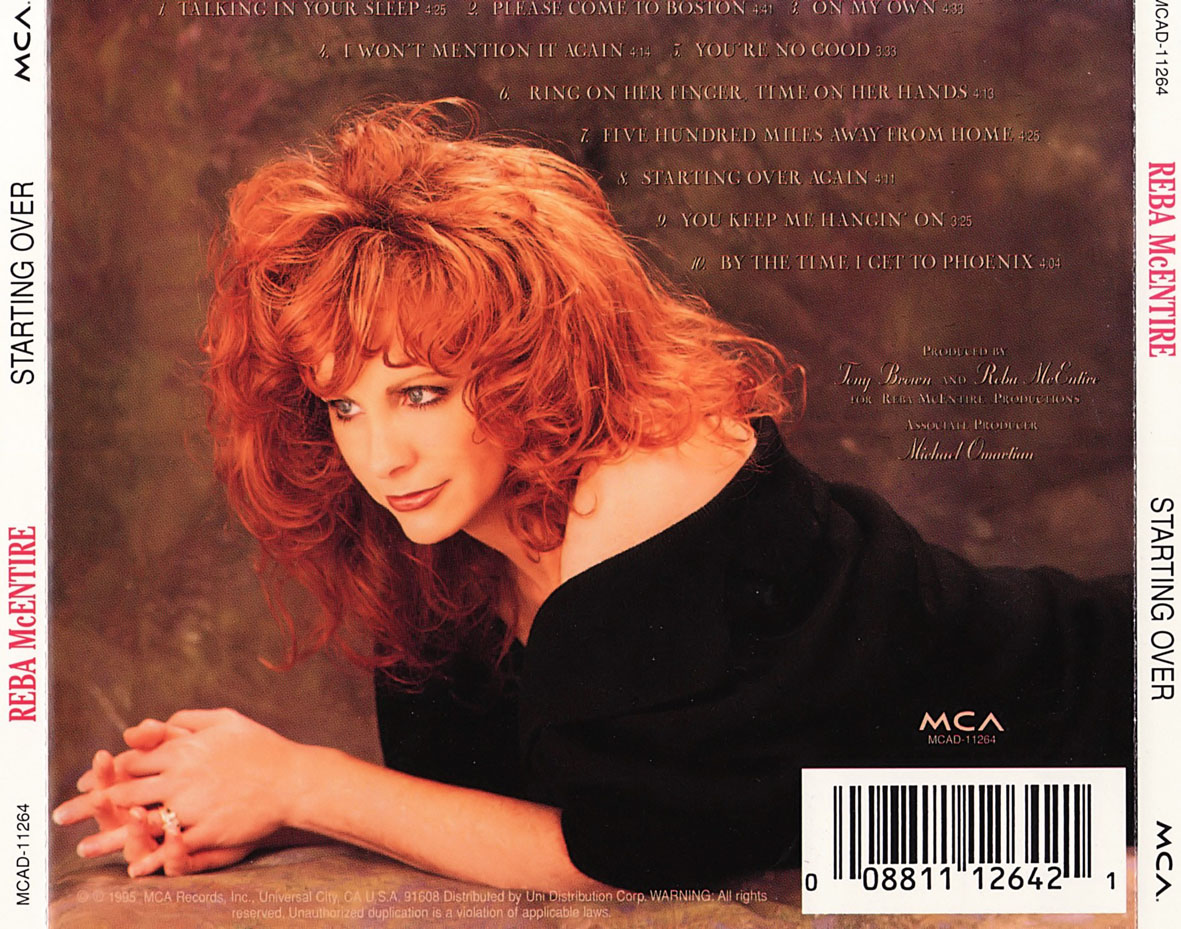 Cartula Trasera de Reba Mcentire - Starting Over