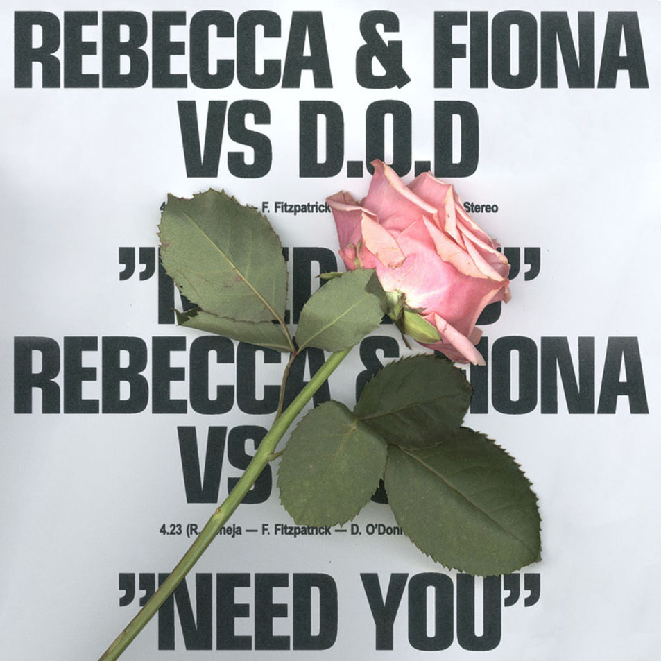 Cartula Frontal de Rebecca & Fiona - Need You (Rebecca & Fiona Vs D.o.d) (Cd Single)