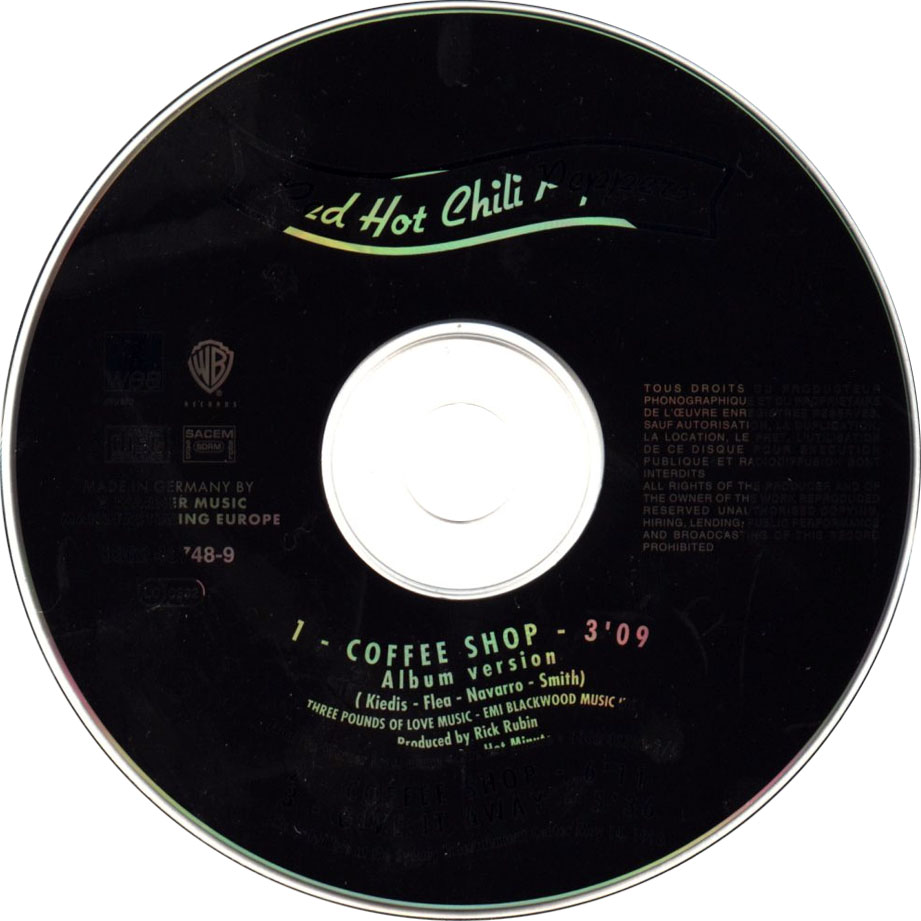 Cartula Cd de Red Hot Chili Peppers - Coffee Shop (Cd Single)