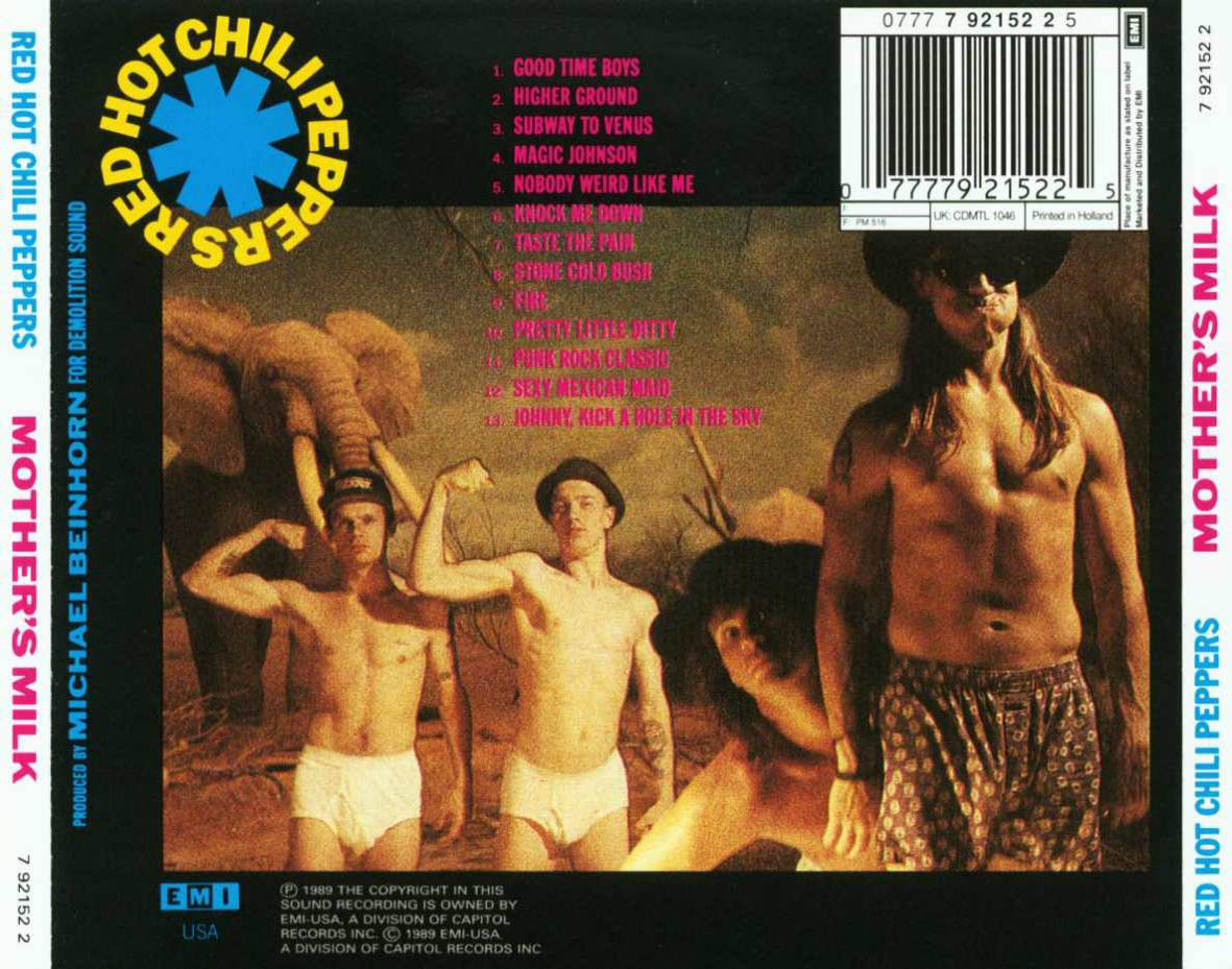 Cartula Trasera de Red Hot Chili Peppers - Mother's Milk
