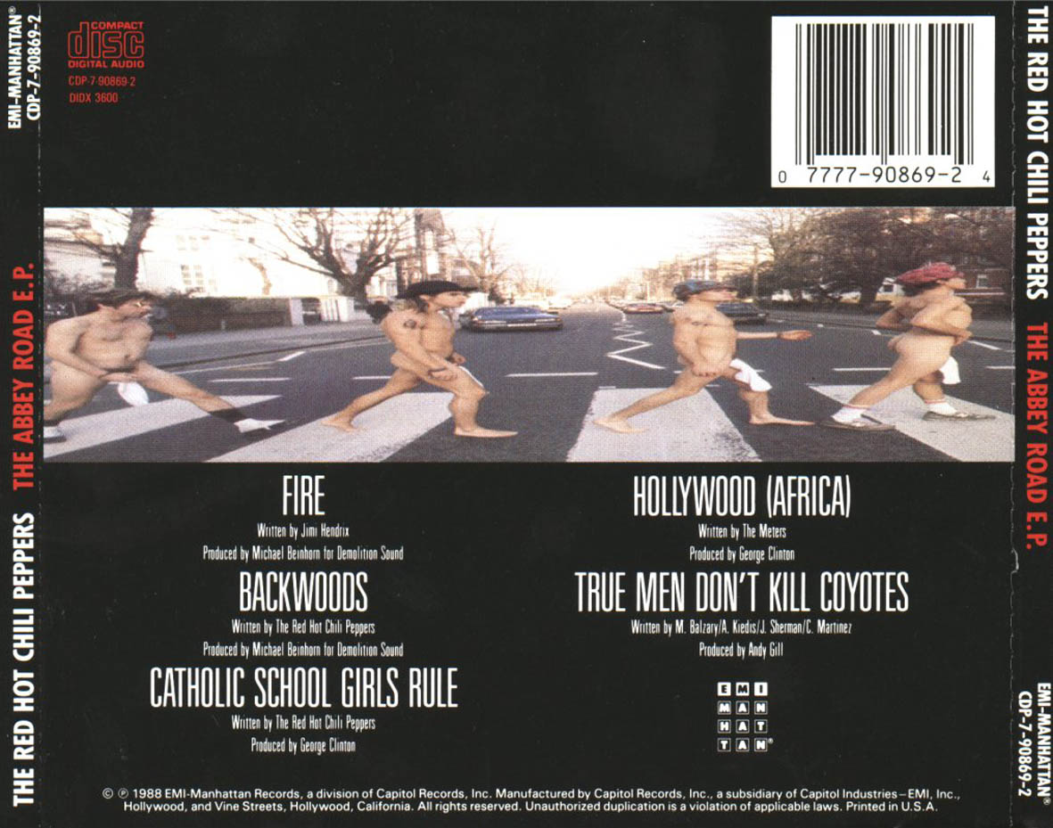Cartula Trasera de Red Hot Chili Peppers - The Abbey Road (Ep)