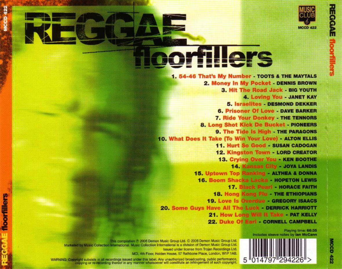 Cartula Trasera de Reggae Floorfillers